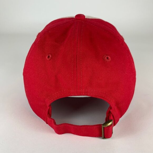 Coney Island Picnic Red Beige Relaxed Fit Strapback Hat - Picture 4 of 6
